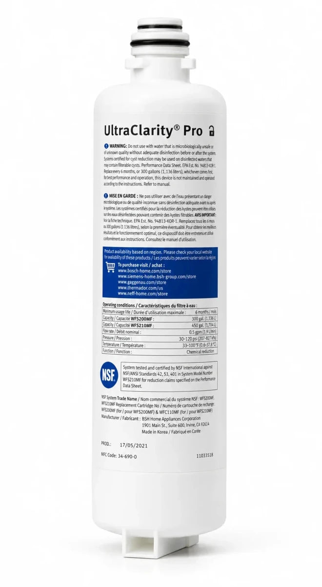 Bosch UltraClarity Pro Water Filter BORPLFTR50 | Refrigerator Filters - USA Filter Shop