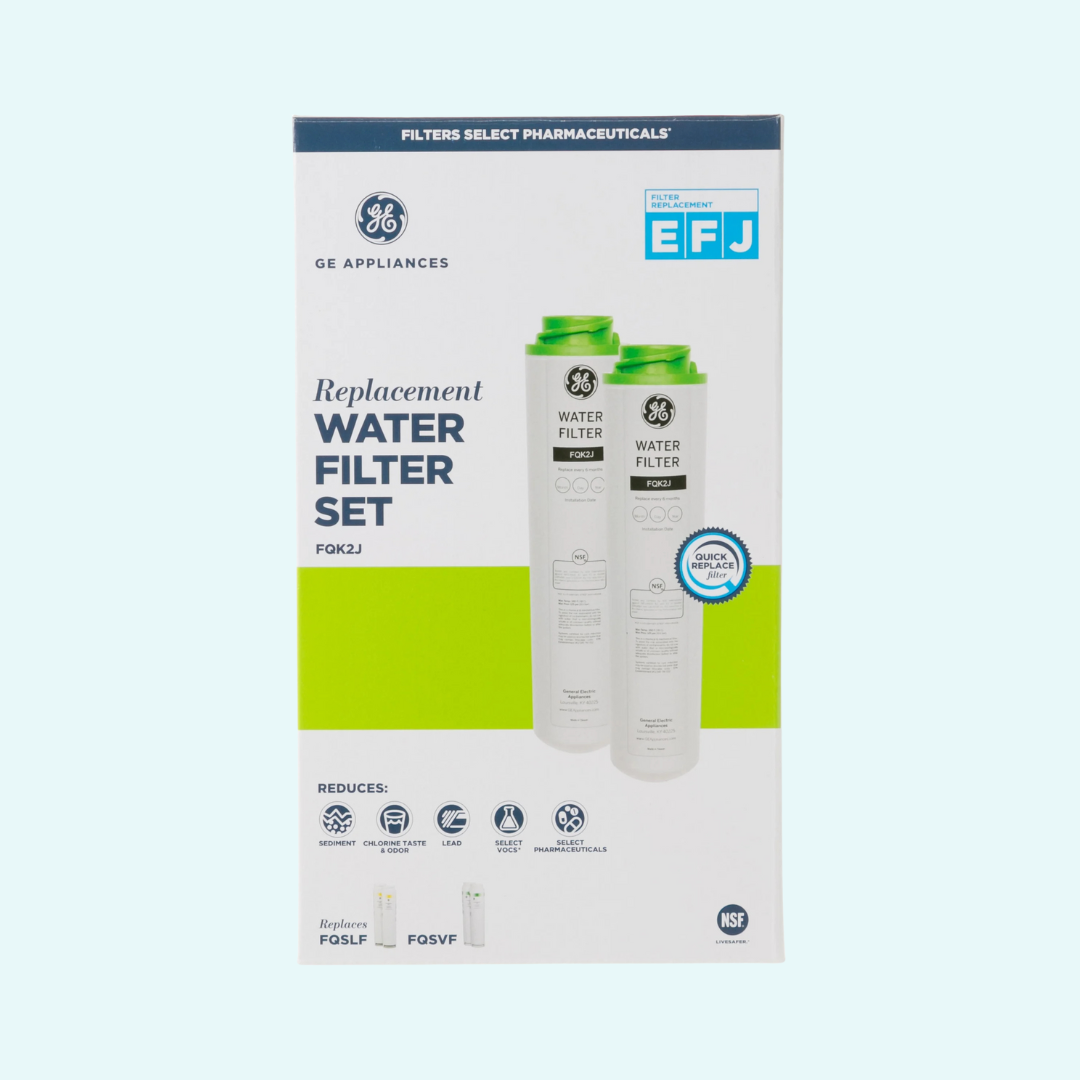 GE FQK2J Water Filter Refill Replacement – Compatible with FQSLF & FQSVF, NSF 42/53/401 Certified